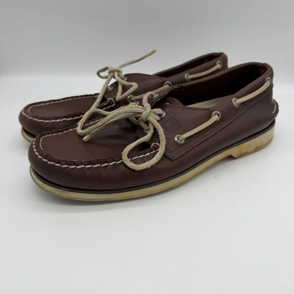 Sperry Top-Sider Mens‎ Authentic Original Boat Shoes Brown Leather 9.5 M 0786707